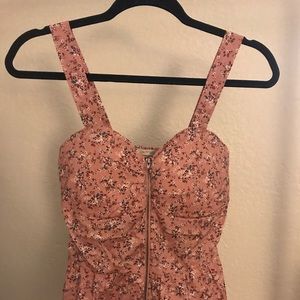 Pink floral peplum top